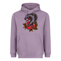 Lavender the king cobra snake and rose Heavyweight Hoodie - artisFamous