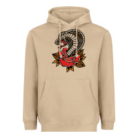 The King Cobra Snake And Rose Heavyweight Hoodie | Teevron