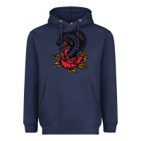 Navy the king cobra snake and rose Heavyweight Hoodie - artisFamous