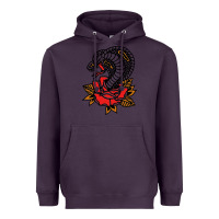 Plum the king cobra snake and rose Heavyweight Hoodie - artisFamous