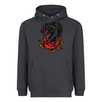 Smoke the king cobra snake and rose Heavyweight Hoodie - artisFamous