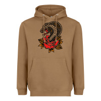 Toasted Coconut the king cobra snake and rose Heavyweight Hoodie - artisFamous