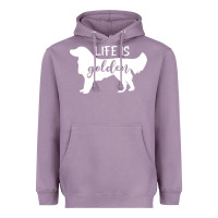 Lavender golden retriever - life is golden white Heavyweight Hoodie - artisFamous