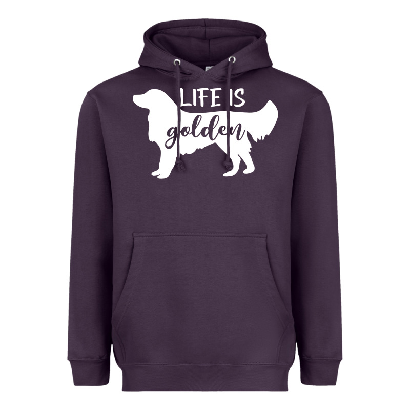 Golden Retriever - Life Is Golden White Heavyweight Hoodie by artisFamous | Teevron