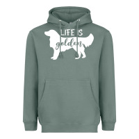 Sage golden retriever - life is golden white Heavyweight Hoodie - artisFamous
