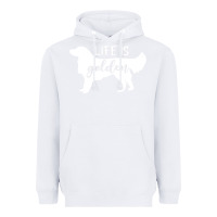 White golden retriever - life is golden white Heavyweight Hoodie - artisFamous