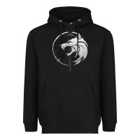 Black Witcher Wolf Heavyweight Hoodie - artisFamous