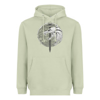 Matcha Witcher Wolf Heavyweight Hoodie - artisFamous