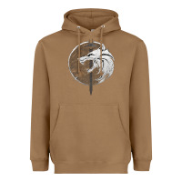 Toasted Coconut Witcher Wolf Heavyweight Hoodie - artisFamous