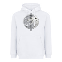 White Witcher Wolf Heavyweight Hoodie - artisFamous