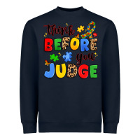 Navy think before you judge Heavyweight Sweatshirt - JahusDesignShop