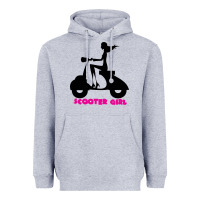 Heather Grey scooter girl Heavyweight Hoodie - artisFamous