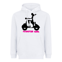 White scooter girl Heavyweight Hoodie - artisFamous
