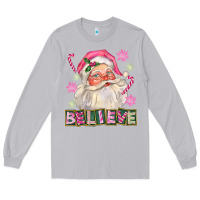 Moon Dust Pink Believe Santa Christmas Long Sleeve Tee - FaDigitalArtStudio