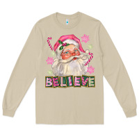 Pink Believe Santa Christmas Long Sleeve Tee | Teevron