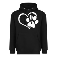Black dog dad mom puppy shirt love dogs paw print heart women men  shirt Heavyweight Hoodie - artisFamous