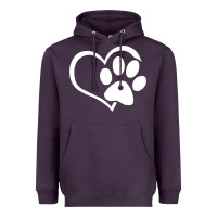 Plum dog dad mom puppy shirt love dogs paw print heart women men  shirt Heavyweight Hoodie - artisFamous