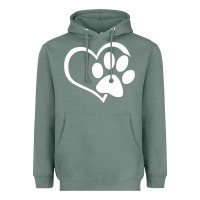 Sage dog dad mom puppy shirt love dogs paw print heart women men  shirt Heavyweight Hoodie - artisFamous