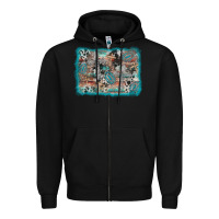 Black cross western background Zipper Hoodie - AdoDesignShop
