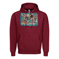 Burgundy cross western background Zipper Hoodie - AdoDesignShop