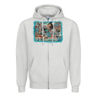 Dove Grey cross western background Zipper Hoodie - AdoDesignShop