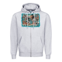 Heather Grey cross western background Zipper Hoodie - AdoDesignShop