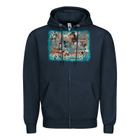 Navy cross western background Zipper Hoodie - AdoDesignShop