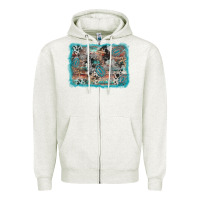 Oatmeal Heather cross western background Zipper Hoodie - AdoDesignShop