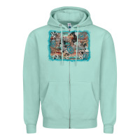 Seafoam cross western background Zipper Hoodie - AdoDesignShop