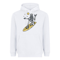 White Surfing Heavyweight Hoodie - artisFamous