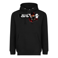 Black Red Dead Redemption 2 Red Moon Cowboy Heavyweight Hoodie - artisFamous