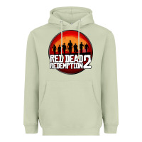 Matcha Red Dead Redemption 2 Red Moon Cowboy Heavyweight Hoodie - artisFamous