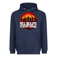 Navy Red Dead Redemption 2 Red Moon Cowboy Heavyweight Hoodie - artisFamous