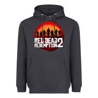 Smoke Red Dead Redemption 2 Red Moon Cowboy Heavyweight Hoodie - artisFamous