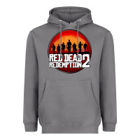 Storm Red Dead Redemption 2 Red Moon Cowboy Heavyweight Hoodie - artisFamous