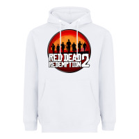White Red Dead Redemption 2 Red Moon Cowboy Heavyweight Hoodie - artisFamous