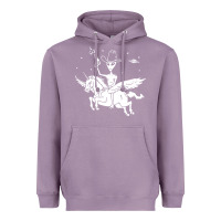 Lavender alien riding unicorn  cool ufo cowboy Heavyweight Hoodie - artisFamous