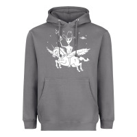 Storm alien riding unicorn  cool ufo cowboy Heavyweight Hoodie - artisFamous