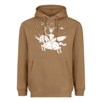 Toasted Coconut alien riding unicorn  cool ufo cowboy Heavyweight Hoodie - artisFamous