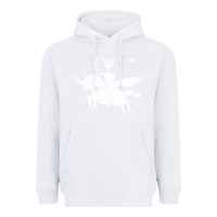 White alien riding unicorn  cool ufo cowboy Heavyweight Hoodie - artisFamous