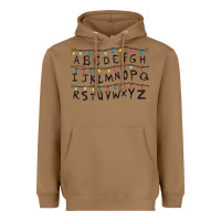 Toasted Coconut Stranger Lights Alphabet Heavyweight Hoodie - artisFamous