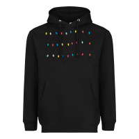 Black Stranger Lights Alphabet Heavyweight Hoodie - artisFamous