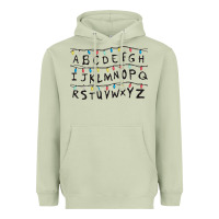 Matcha Stranger Lights Alphabet Heavyweight Hoodie - artisFamous