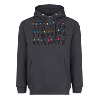 Smoke Stranger Lights Alphabet Heavyweight Hoodie - artisFamous