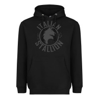 Black Italian Stallion Heavyweight Hoodie - artisFamous