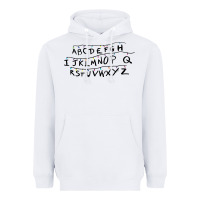 White stranger alphabets funny Heavyweight Hoodie - artisFamous