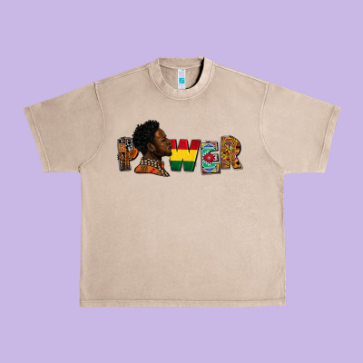Power Juneteenth Urban Heavy Tee Designed By Fadigitalartstudio