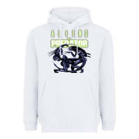 White Predator Alien Heavyweight Hoodie - artisFamous
