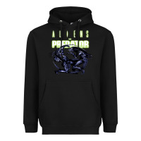 Black Predator Alien Heavyweight Hoodie - artisFamous