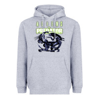 Heather Grey Predator Alien Heavyweight Hoodie - artisFamous